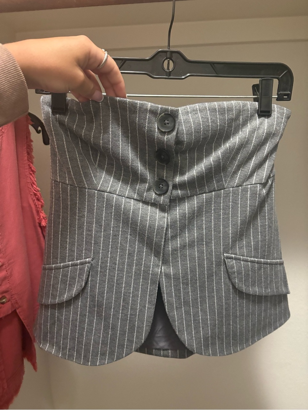 Anthropologie Gray Pinstripe Blazer